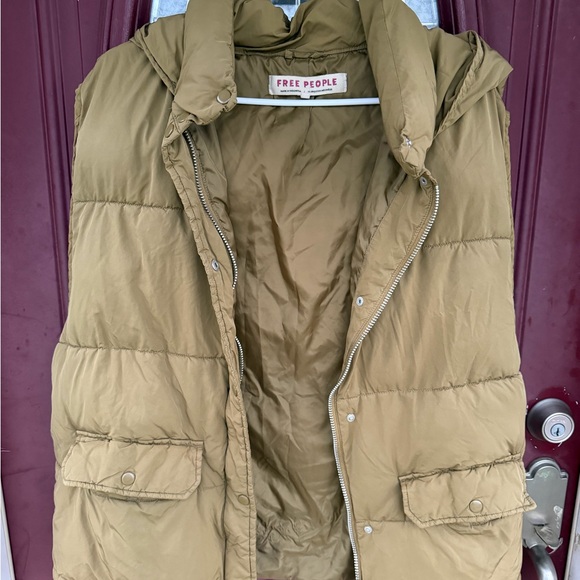 Free People Tops - Free People Men's Olive Green Hooded Puffer Jacket